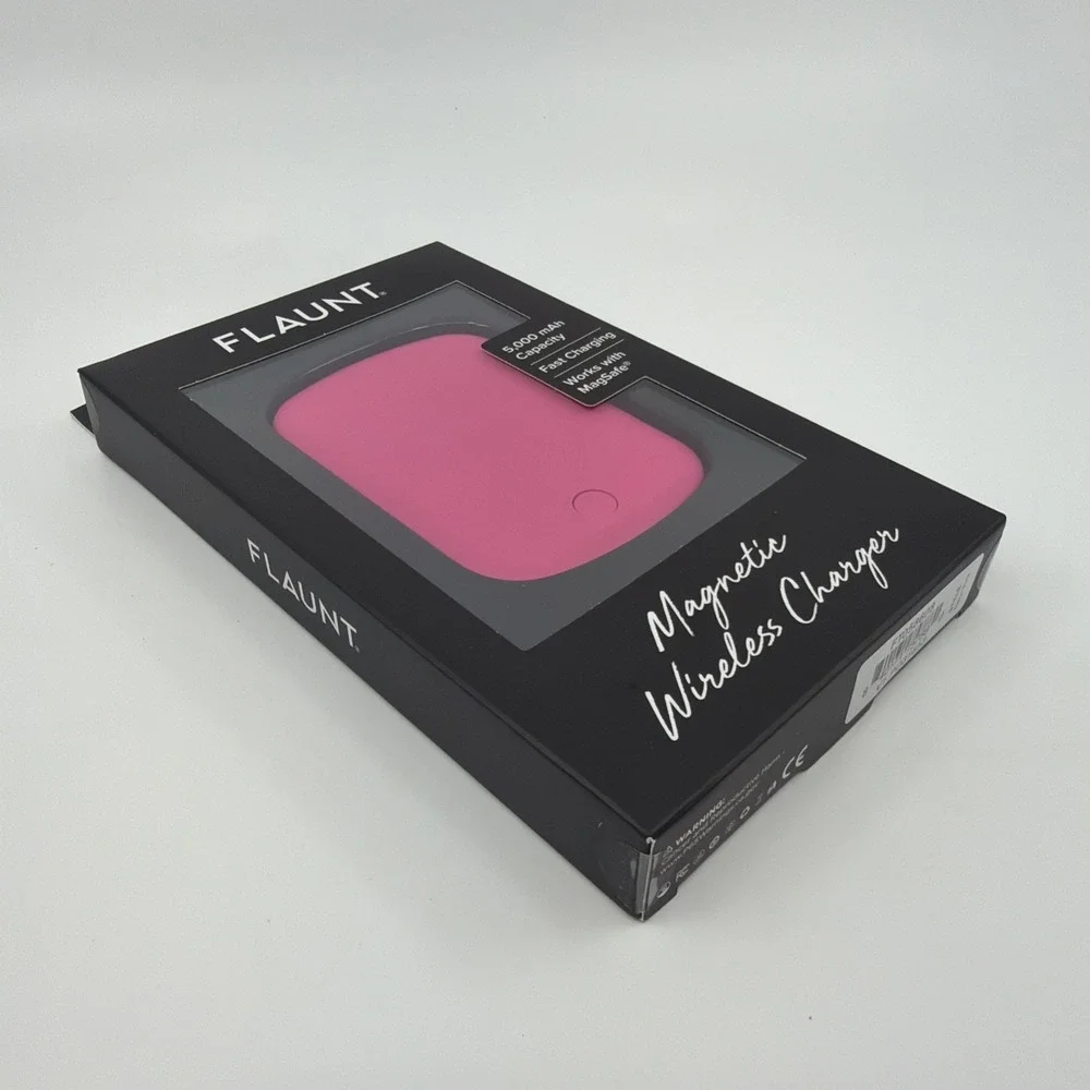 Flaunt Maglock Magnetic Wireless Charger With USB C Neon Pink New Sealed Box